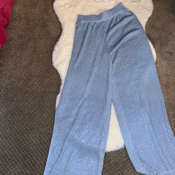 Rhinestone Blue Pants - Picture 1 of 3